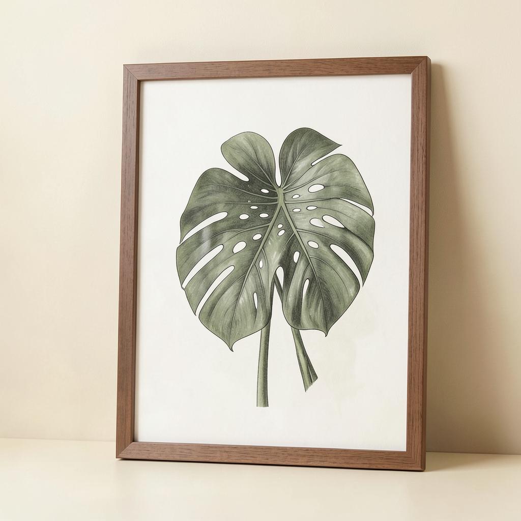 Botanical Print: Monstera Leaf Study