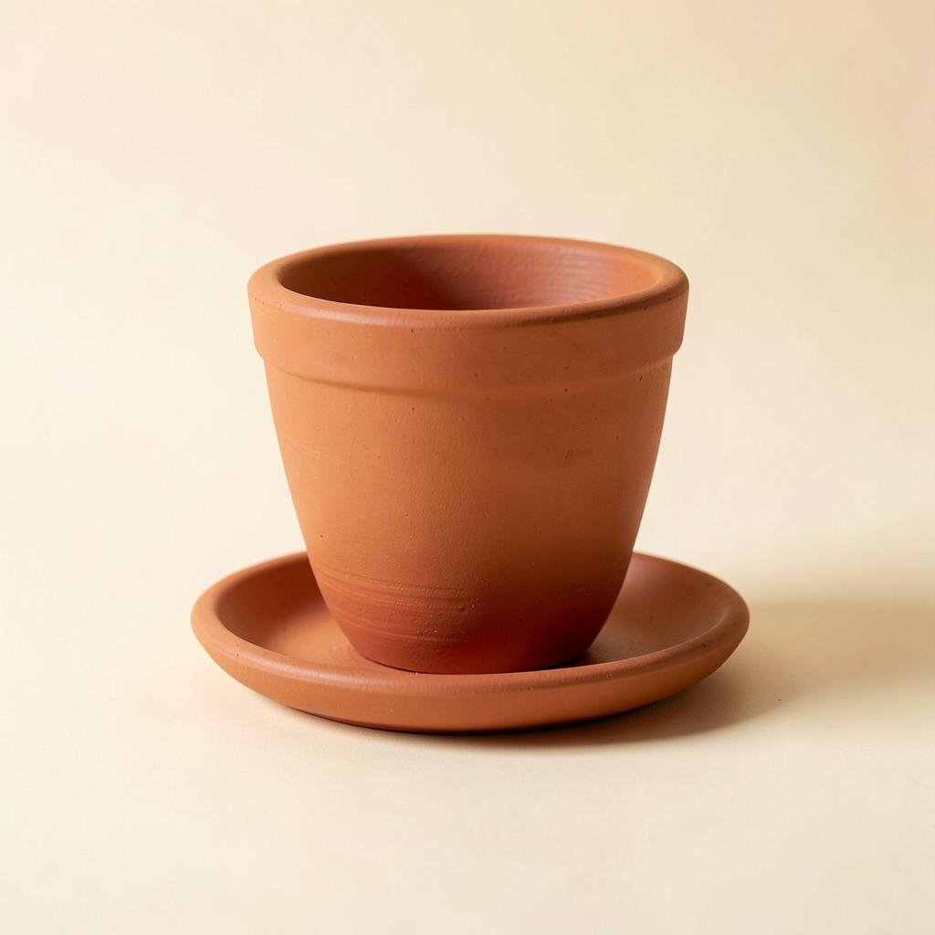 Terracotta Pot with Saucer, 6 in
